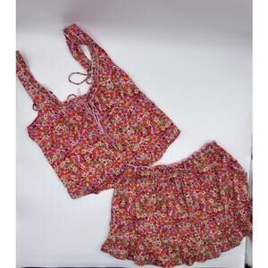 Free People Ellia Set in Spring Blossom Combo